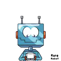 a cartoon robot says good morning with a yellow sticker above it