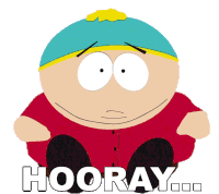 Hooray Eric Cartman Sticker - Hooray Eric Cartman South Park Stickers