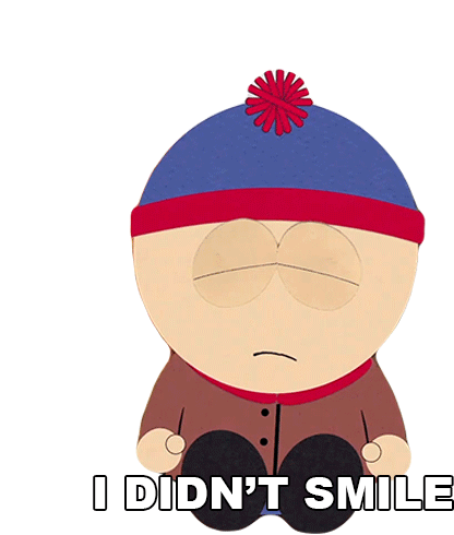 I Didnt Smile Stan Marsh Sticker - I Didnt Smile Stan Marsh South Park Stickers