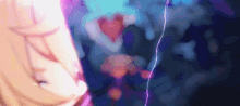 a close up of a person 's face with a lightning bolt coming out of her mouth .