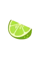 a slice of lime on a white background