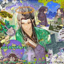 a collage of images with the words dressed up for death at the bottom