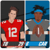 an illustration of two football players with the number 12 on their jerseys