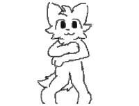 a black and white drawing of a person with their arms outstretched .