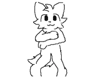 a black and white drawing of a person with their arms outstretched .