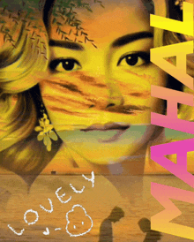 a painting of a woman 's face with the words " what a wonderful day " written below it