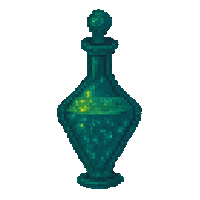 a pixel art illustration of a green vase