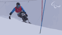 sliding down para alpine skiing rene del silvestro italy paralympics