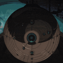 a drawing of a sphere with circles and lines around it