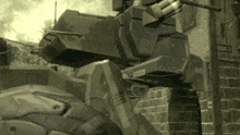 a black and white photo of a military vehicle with the letters u.s. on the side