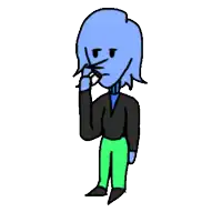 a cartoon character is holding a cup of coffee in his hand