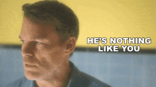 a man says he 's nothing like you in a yellow background
