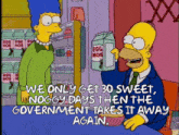 homer simpson talking to marge simpson in a cartoon while holding a carton of egg nog