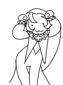 a black and white drawing of a woman with a flower in her mouth
