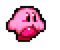 a pixel art of kirby from super mario bros .