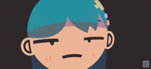 a cartoon drawing of a girl with a bandage on her head
