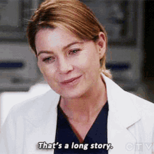Greys Anatomy Meredith Grey GIF - Greys Anatomy Meredith Grey Thats A Long Story GIFs