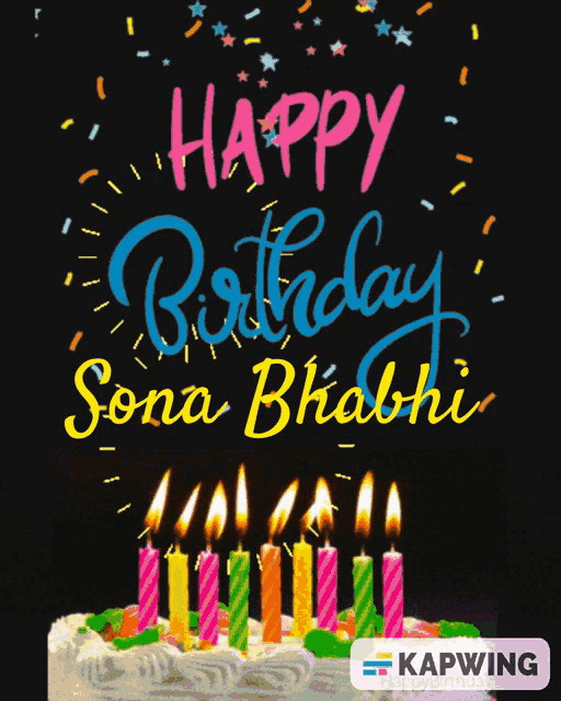 Happy Birthday GIF for Sona with Birthday Cake and Lit Candles |  Funimada.com