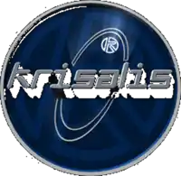 a blue circle with the word krisalis in white
