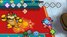 a screenshot of a video game with bowser and boyfriend on it