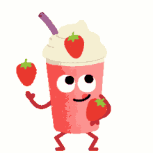 dancing its time to party strawberry dance happy