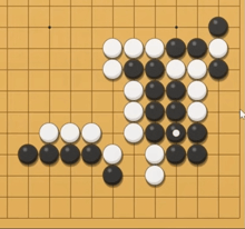 a game of go is being played on a computer screen