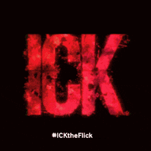 the word flick is written in red and pink on a black background
