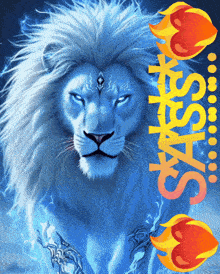a picture of a lion with the word sask on the bottom right
