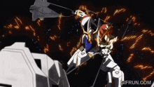 a gif from gifrun.com shows a robot holding a sword