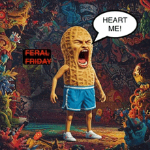 a peanut man with a speech bubble that says " heart me "