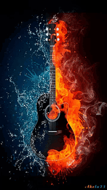 Guitar Fire GIF - Guitar Fire Water GIFs