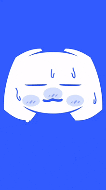 a cartoon drawing of a discord icon with tears coming out of its eyes