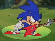 Sonic The Hedgehog Sonic Guitar GIF - Sonic The Hedgehog Sonic Guitar Sonic Rocking GIFs