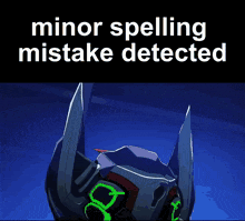 a picture of a plane with the words minor spelling mistake detected below it