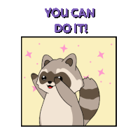 a cartoon of a raccoon with the words " we 're rooting for you " below it