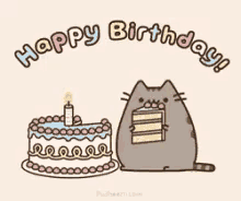 Birthday Pusheen GIF - Birthday Pusheen Cake GIFs