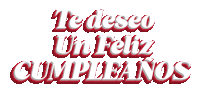 a white background with red text that says te desea un feliz cumpleanos