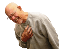 Clenching Heart Meme Old Man Holding Chest Sticker