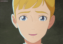 a close up of a girl 's face with the words deio studios on the bottom right