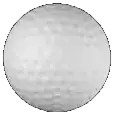 a close up of a white golf ball on a gray background