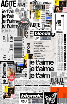 a poster that says blonde on it and a butterfly