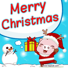 merry christmas merry xmas snowman deer antlers santa hat