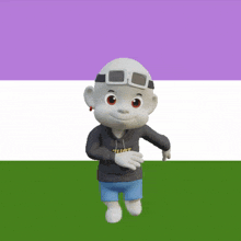 a cartoon character wearing a sweatshirt that says trust