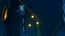 a glowing lego figure with a hat and a sword