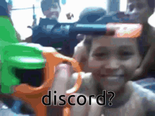 a blurry picture of a person with the word discord on the bottom right