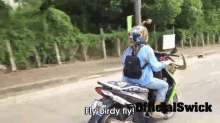 I Bet The Bird Near Her Head Really Helps With The Sensation That She Is Flying! GIF