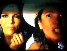 two women are talking to each other on a screen with the word highway on it