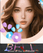 bell sound of the starmaker shows a woman surrounded by purple flowers