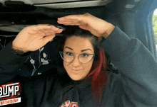 Bayley Comparing GIF - Bayley Comparing Up Here Hand Gesture GIFs