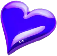 a purple heart with the letters a.c on the bottom